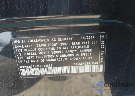 2015 Volkswagen Cc 2.0T Sport z USA, uszkodzony, nr VIN WVWAN7AN3FE813868